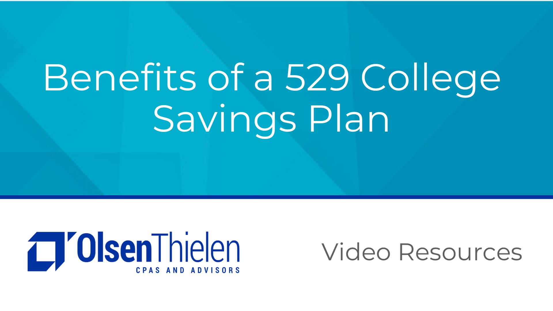 Benefits of a 529 College Savings Plan